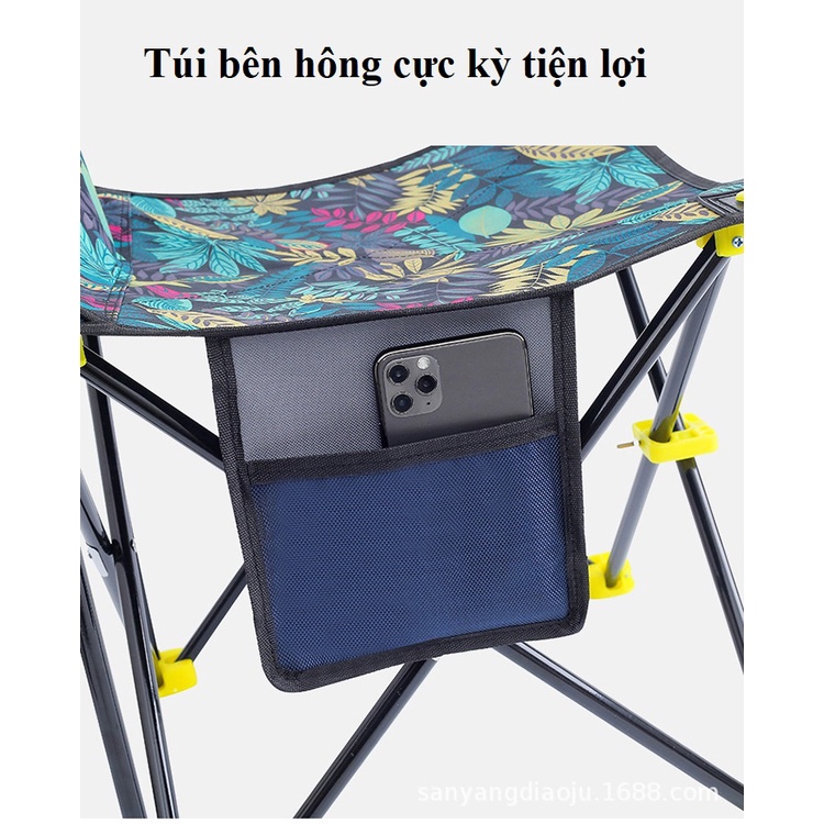 Ghế Câu Cá Gấp Gọn Lá Phong Ghế Gấp Inox, Ghế Xếp Giã Ngoại Giá Rẻ KK30
