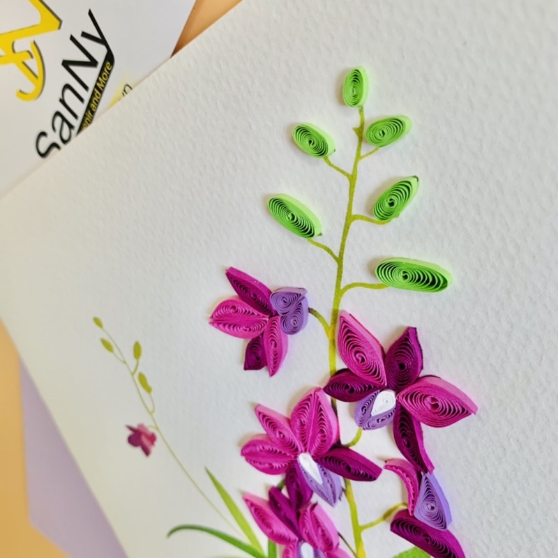 Thiệp tình yêu handmade chất liệu giấy xoắn kích thước 15X15cm