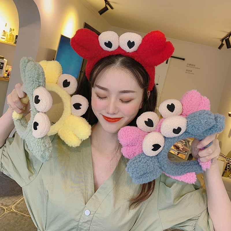 Băng đô cài tóc cua mắt tim,Bờm tóc càng cua mắt trái tim,Bờm tóc cua mắt trái tim phong cách Hàn Quốc,Cài cua Hot trend