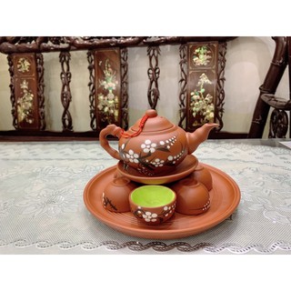 Bộ ấm chén gốm sứ Bát Tràng