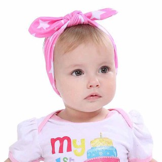Băng đô turban nơ cho bé hồng-shoppiu