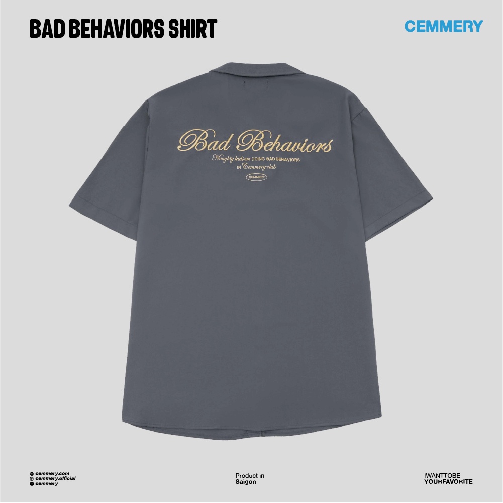 Áo Sơ Mi tay ngắn Local Brand &quot;BAD BEHAVIORS SHIRT&quot; # 3 Color