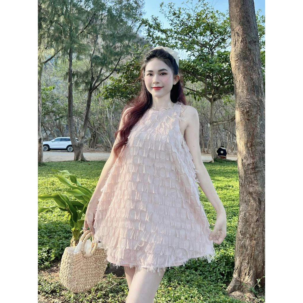 Set bộ đồ nữ áo babydoll mix quần ống rộng với tone hồng xinh xắn, nhẹ nhàng dành cho các nàng