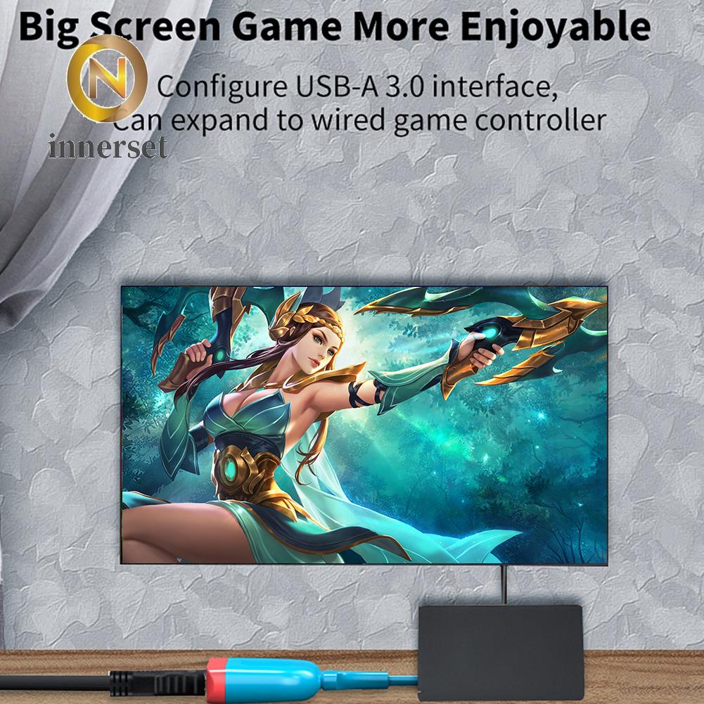 ✡ Game Component TV Dock for Nintendo Switch USB C to HDMI-Compatible PD USB 3.0 Adapter