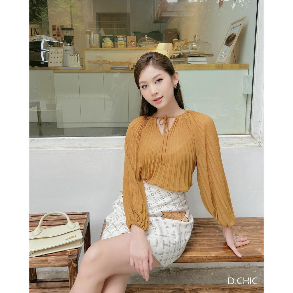 Chân váy chữ A thêu quả trám D.CHIC MS: 381724