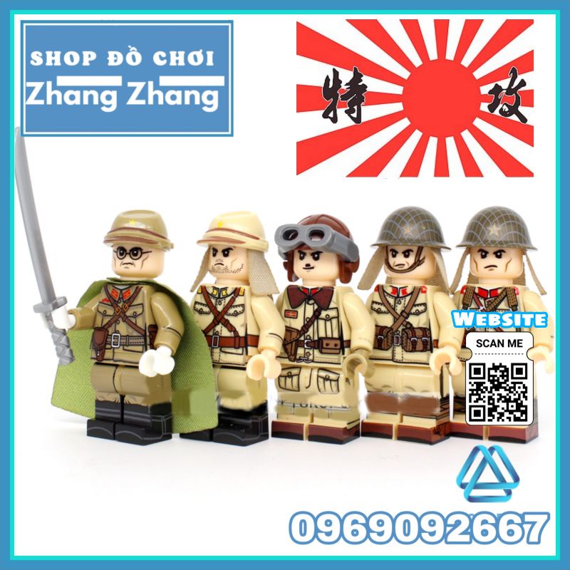 Đồ chơi xếp hình Lính phát xít Nhật thế chiến II Minifigures JJ001 005