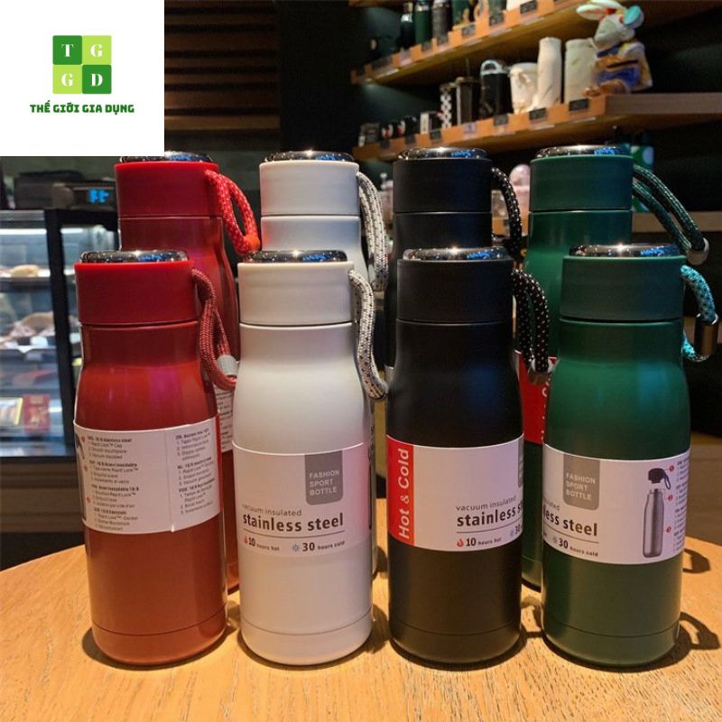Bình giữ nhiệt đa năng inox 304 đựng nước nóng lạnh 420ML 550ML, mini cute, an toàn sức khỏe