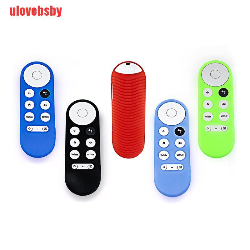 [ulovebsby]Silicone Case Chromecast Google TV 2020 Voice Remote Shockproof Protective Cover