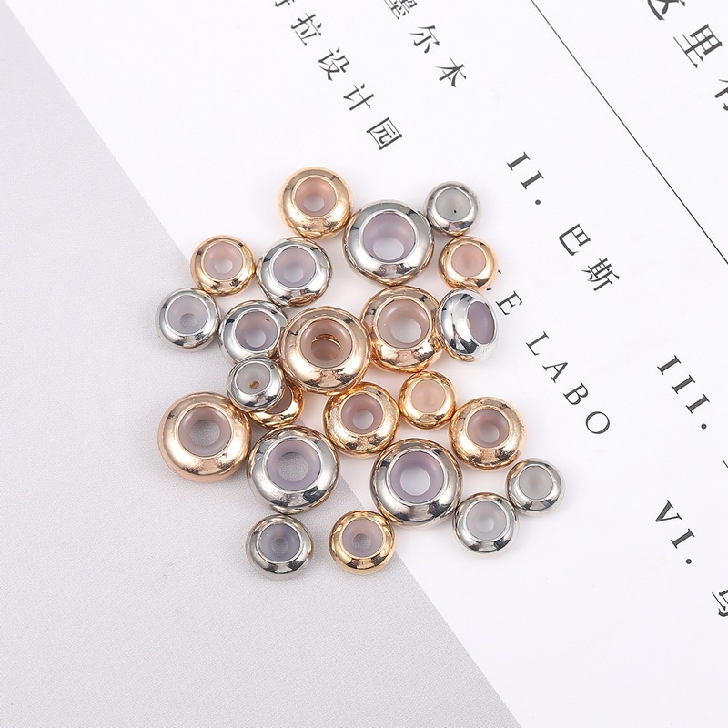 Set 20 Hạt Silicone Tròn Dẹt Xâu Chuỗi Làm Trang Sức Thủ Công diy