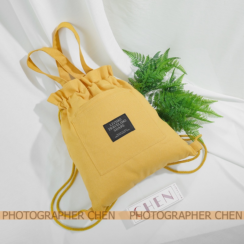 Túi tote bag đeo vai vải canvas nữ CHEN dây rút dùng đi chơi đi học giá rẻ đẹp TX35