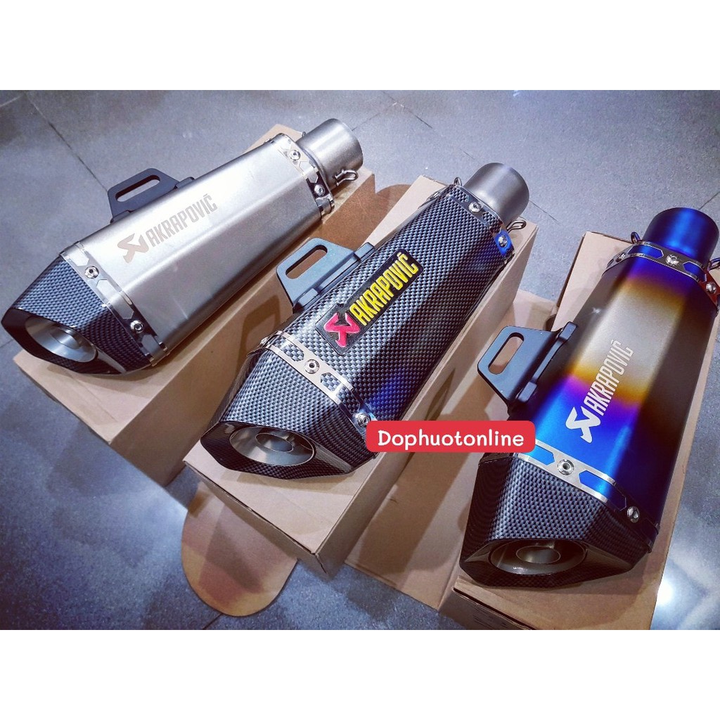 Pô Akrapovic màu BẠC - Ak đùi gà