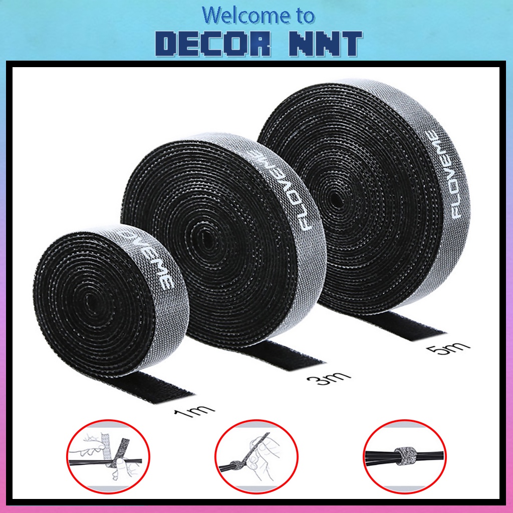 Dây quấn chống rối, Băng dán gai quấn dây sạc điện thoại, hỗ trợ đi dây điện Decor, Gọn gàng đa năng và chắc chắn