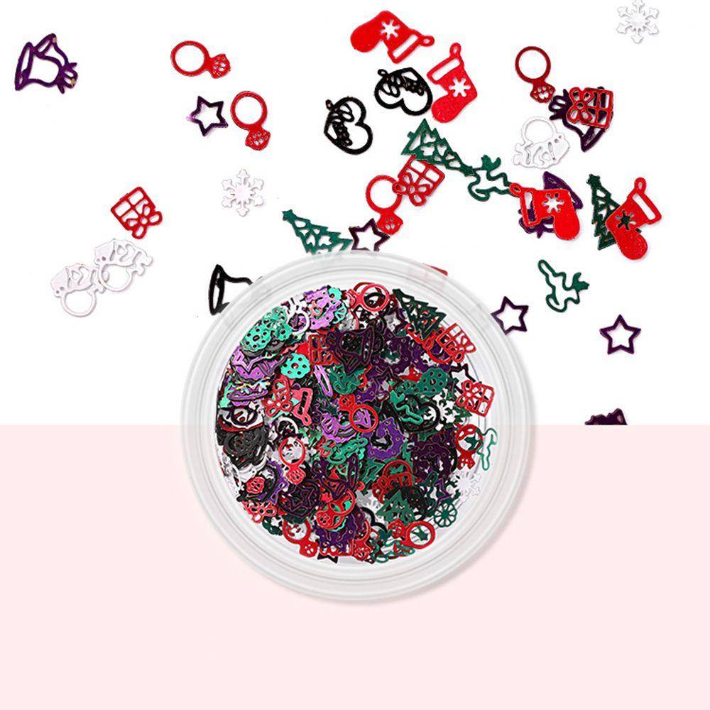Hộp Sequin Hình Bông Tuyết 3D Lấp Lánh Dùng Trang Trí Móng Tay DIY