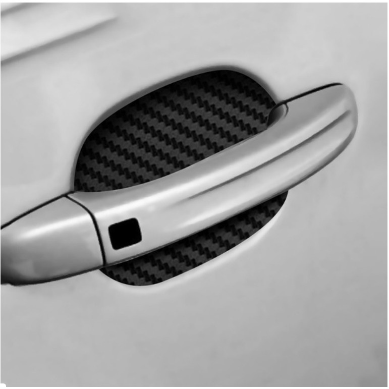 Bộ 4 Miếng Dán Bảo Vệ Tay Nắm Cửa Xe Hơi Bằng Sợi Carbon