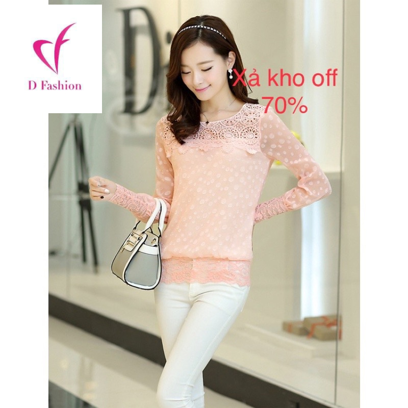 A044 Xả kho - Áo chiffon nữ dài tay hàng nhập