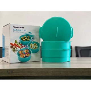 Tupperware xửng hấp 3 tầng màu xanh