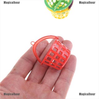 Magicalhour 3PCS 1:12 Dollhouse Miniature Model Toy Accessories Plastic Trash Cans Basket Random Color