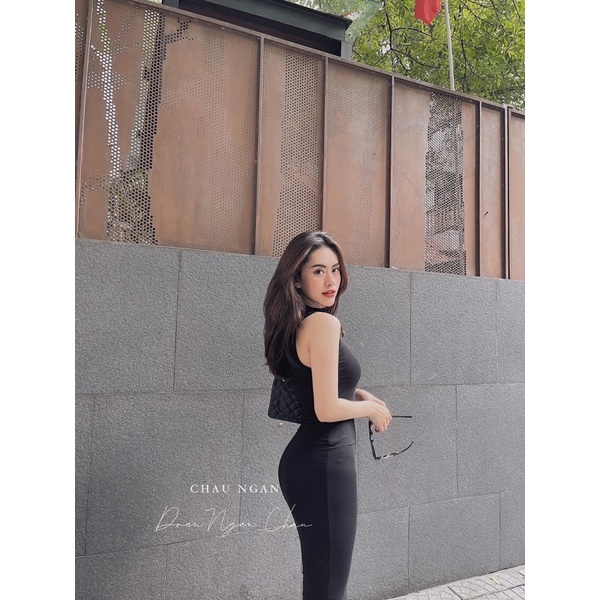 Váy nữ đầm 3 lỗ phom dài không tay xẻ sau sexy | BigBuy360 - bigbuy360.vn