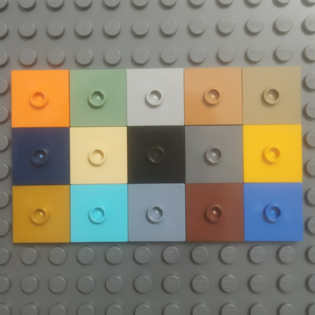 Lego Plate Modified 2 x 2 with Groove and 1 Stud in Center (Jumper)