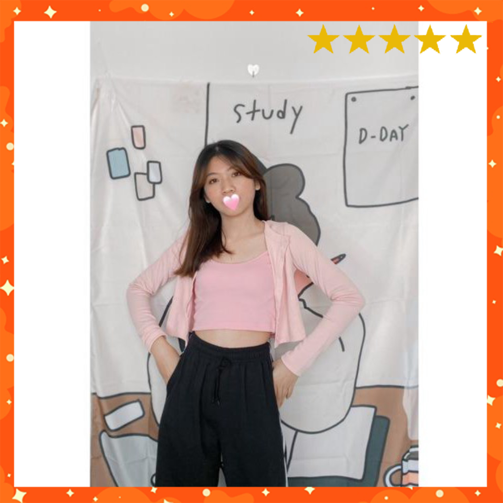 ÁO CROPTOP YAN TAY DÀI NỮ • ÁO LEN GÂN MỎNG DÀI TAY CROPTOP PHONG CÁCH HÀN QUỐC • ÁO CARDIGAN DÁNG NGẮN CRT