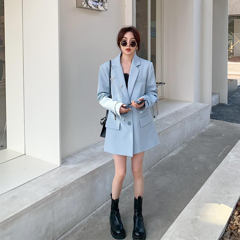 Áo Khoác Blazer Nữ Dáng Rộng Phong Cách Anh Quốc Thời Trang Xuân Thu 2021