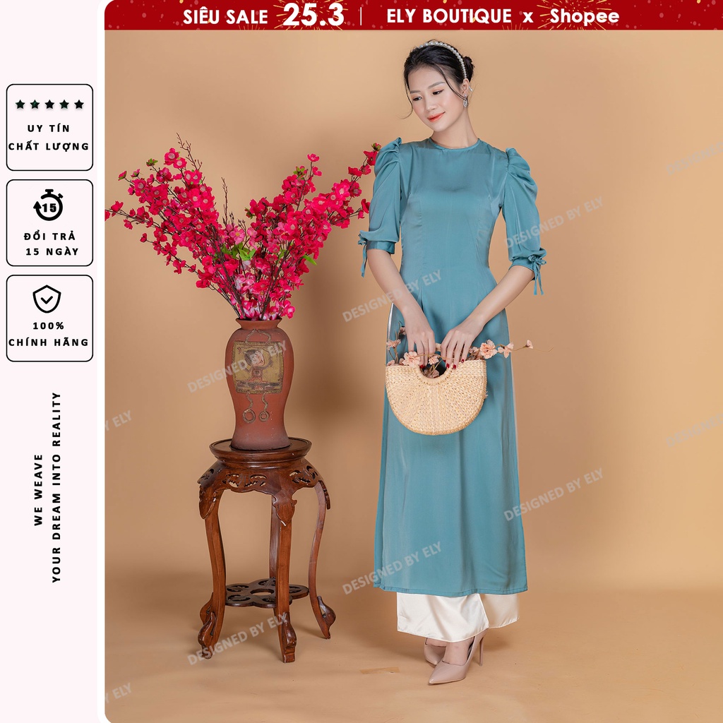 Áo dài cách tân siêu đẹp ELY BOUTIQUE lụa cao cấp đổi trả 15 ngày ELL06