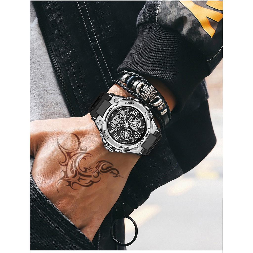 Đồng hồ Nam Sanda 6024 Chạy 2 máy - Tặng hộp +Pin