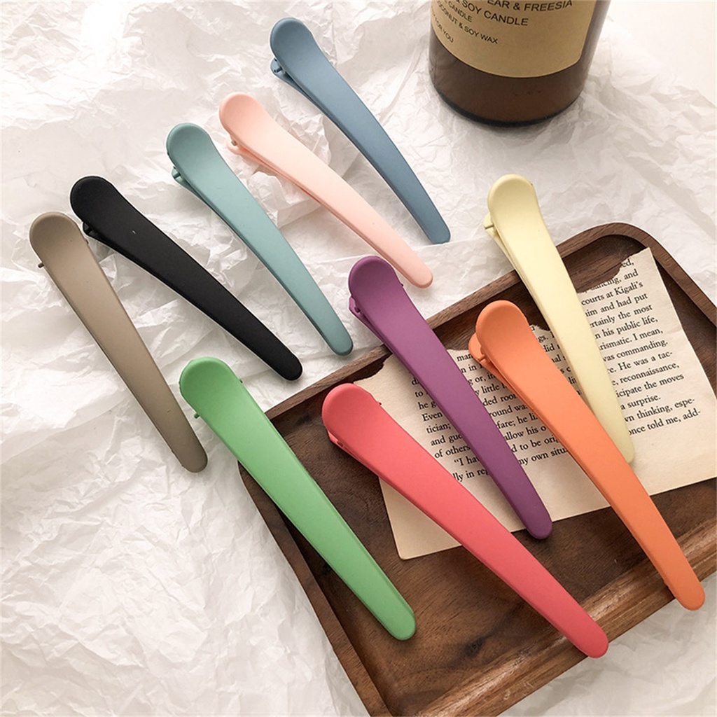 Kẹp Tóc Màu Trơn Chống Trượt Trọng Lượng Nhẹ Dùng Tạo Kiểu Tóc Tiện Dụng