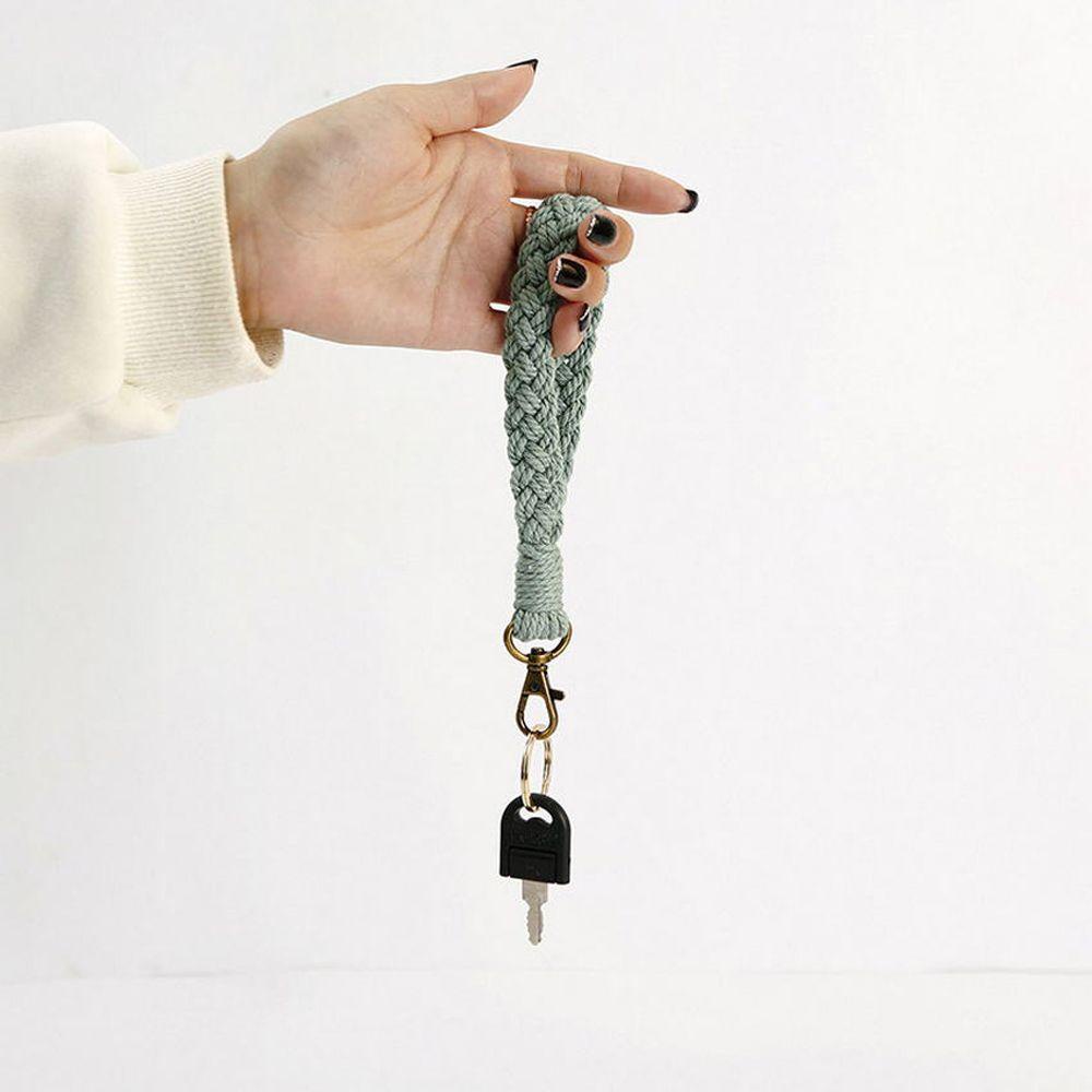 Móc Khóa Xinh Xắn Đáng Yêu|Vòng Tay Dây Cotton Bện Có Móc Khóa Phong Cách Boho