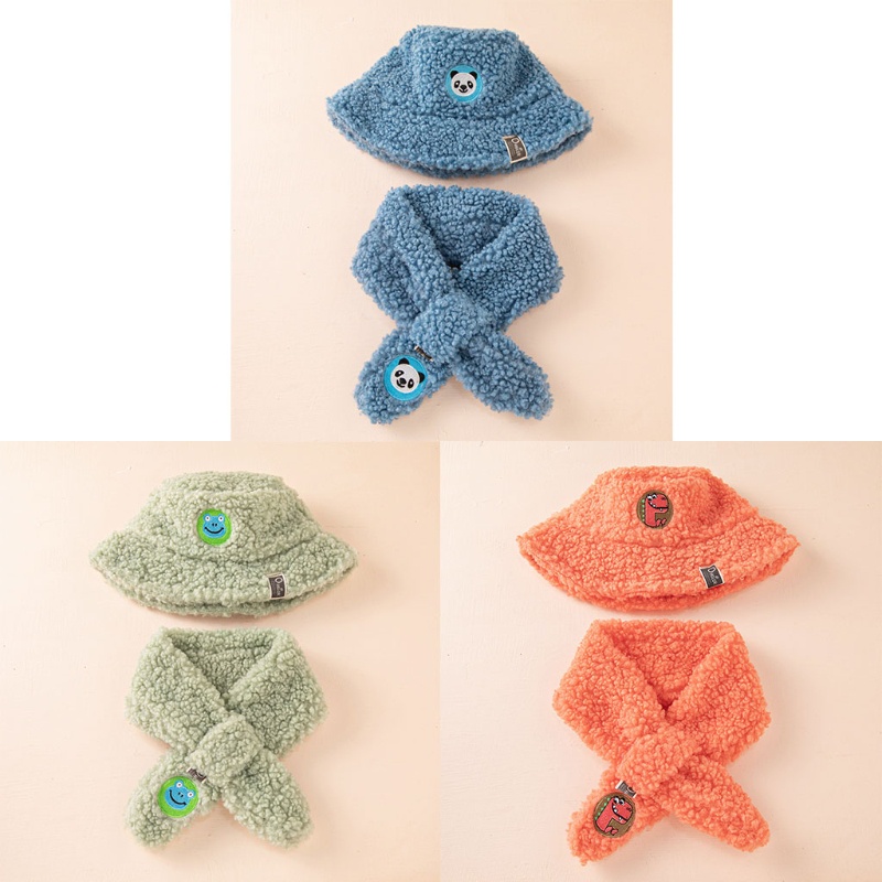 Set 2 Món Nón Khăn Choàng Cổ Giữ Ấm Mùa Đông Cho Bé 0-2 Tuổi