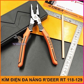 Kìm điện đa năng RDeer RT118-129 9inch/225mm 4 chức năng trong 1 kẹp cắt uốn tuốt dây điện chính hãng Hongkong