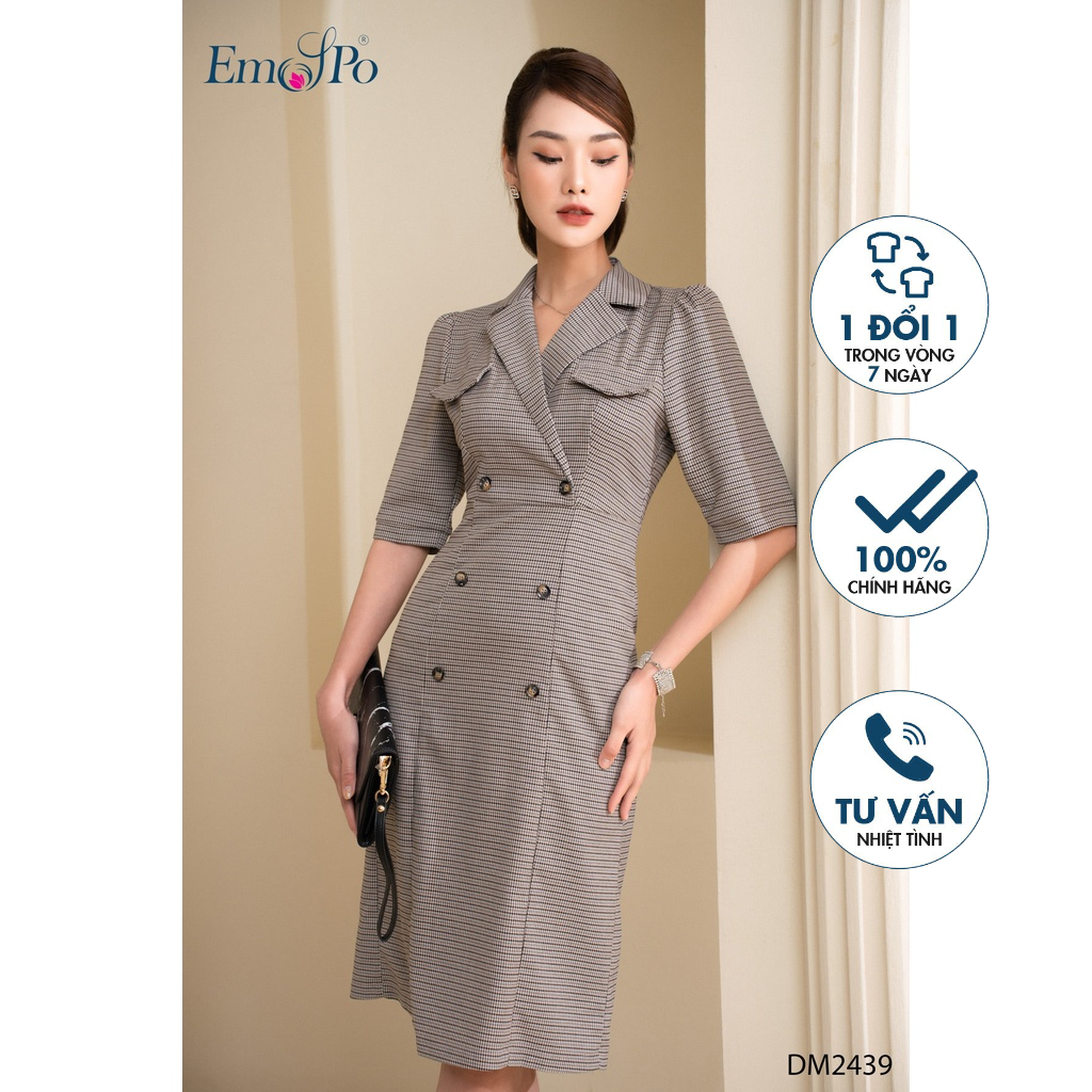 Đầm cổ V dáng xờ EMSPO DM4239