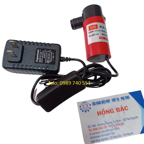 Bơm nước thả chìm 12v kèm đổi nguồn AC220V sang 12v dùng dập bụi các loại máy cắt