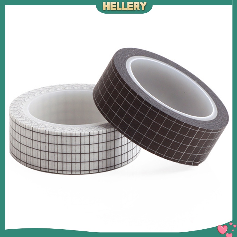 Set 7 Cuộn Băng Keo Giấy Washi In Họa Tiết Lưới Trang Trí Sổ Tay