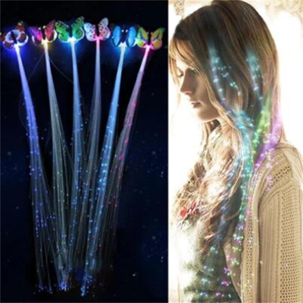 Kẹp Tóc Giả Hình Bướm Có Đèn Led Nhiều Màu Cho Nữ