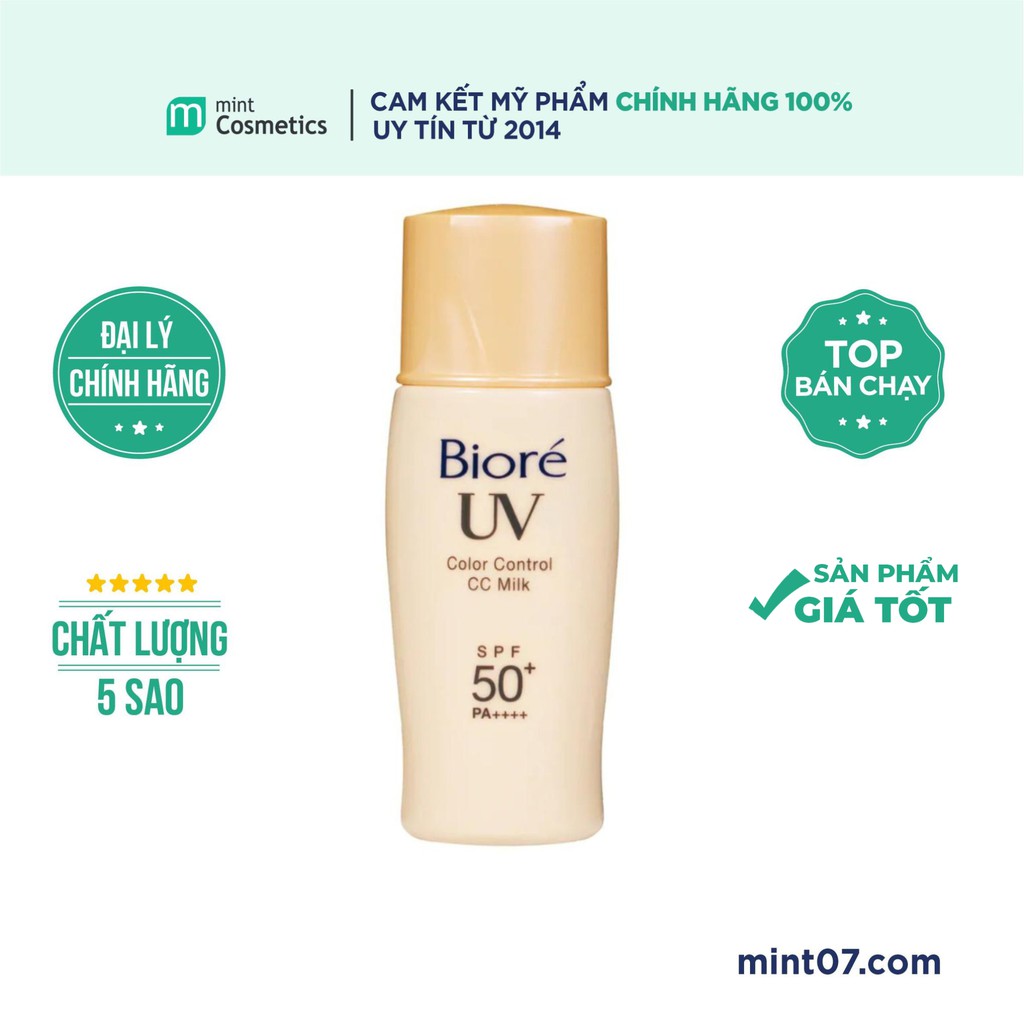 Kem chống nắng CHE PHỦ KHUYẾT ĐIỂM, LÀM ĐỀU MÀU DA Biore UV Color Control CC Milk 30ml