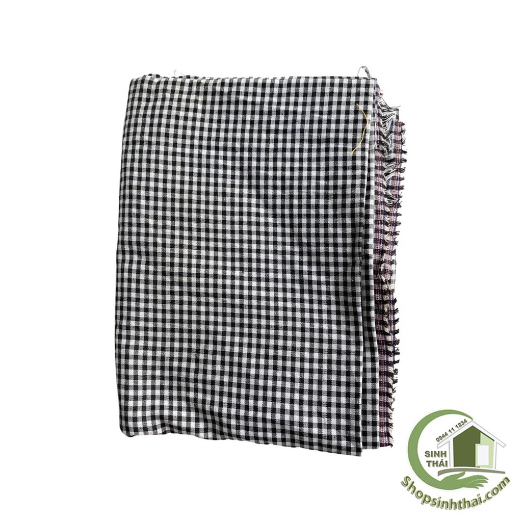 Vải cotton kẻ sọc caro nhuyễn nhỏ màu trắng đen