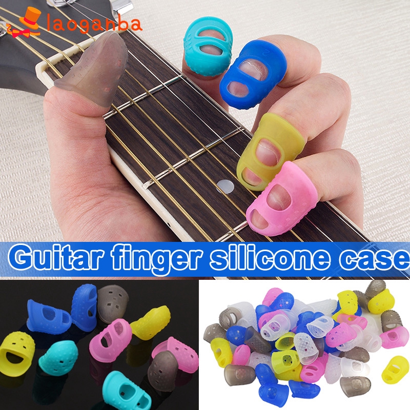 Bộ 5 dụng cụ silicon bảo vệ ngón tay kích thước khác nhau hỗ trợ tập đánh đàn guitar