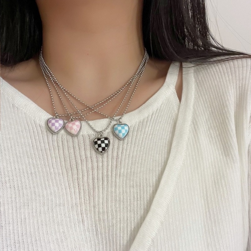 Dây chuyền mạ bạc có mặt dây hình trái tim thời trang cho nữ
