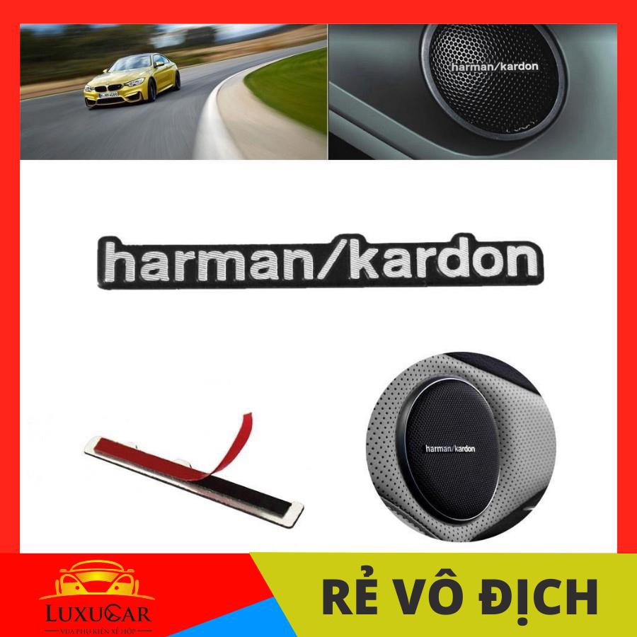 Logo, tem dán loa Harman/kardon chất liệu hợp kim cao cấp phù hợp dán loa mọi loại xe hơi, ô tô -Giá Rẻ