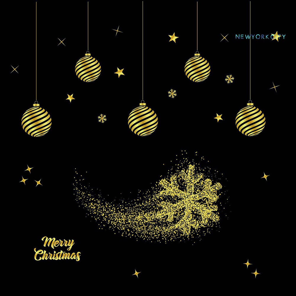 Sticker Dán Cửa Kính Họa Tiết Hoa Tuyết Tuần Lộc Không Keo