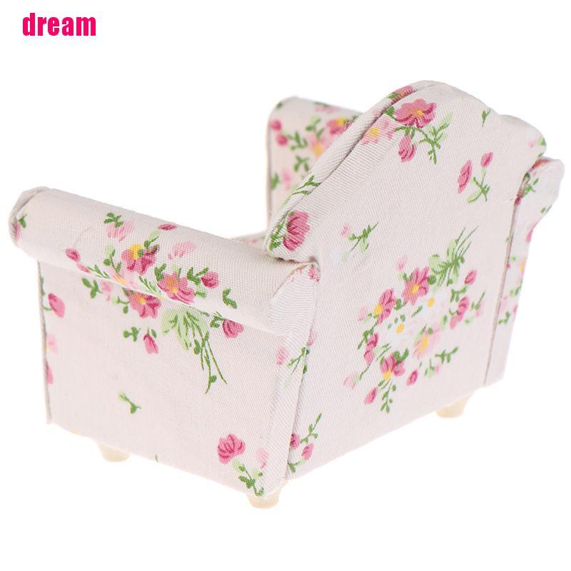 Bộ 3 Mô Hình Ghế Sofa Gỗ Với 4 Đệm Mini Tỉ Lệ 1: 12 Trang Trí Nhà Búp Bê