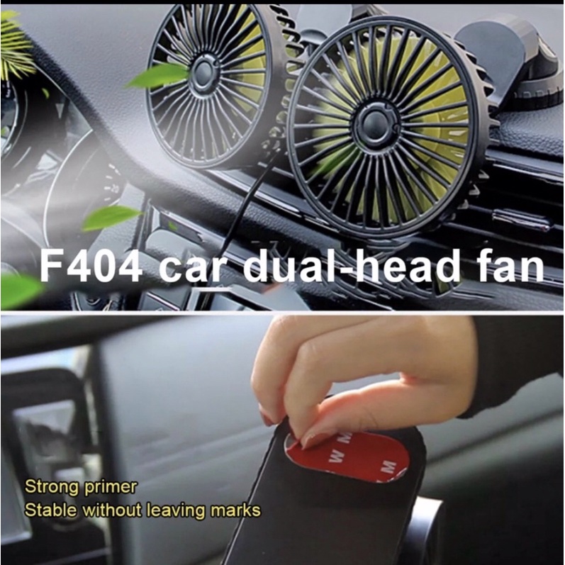 Quạt máy đôi mini 12v, 24v xoay 360 tiện ích trên ô tô, xe hơi cao cấp