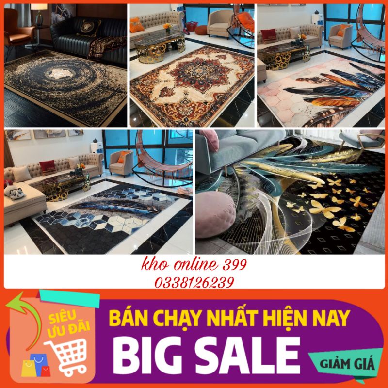 [RẺ VÔ ĐỊCH] thảm trải sàn BA TƯ THỔ NHĨ KỲ lông cừu panama mẫu hoàng gia siêu êm, trang trí nhà cửa, decor