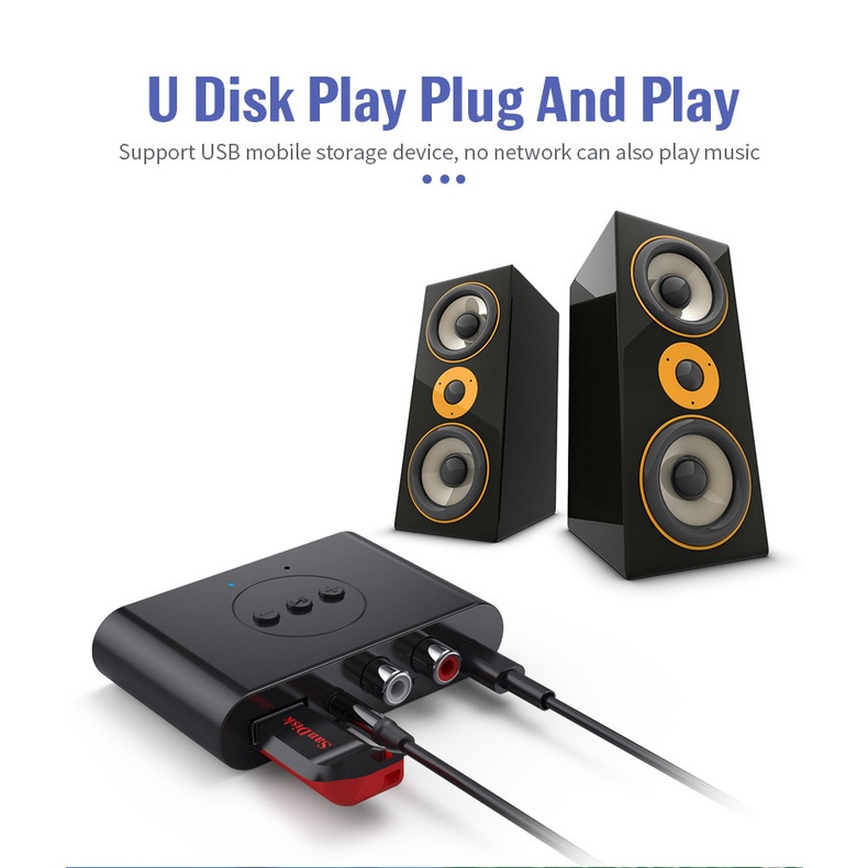 Bộ Thiết Bị Thu Bluetooth B21 Tích Hợp NFC Cho Loa Và Amply Hỗ Trợ Cổng 3.5mm, AV, USB