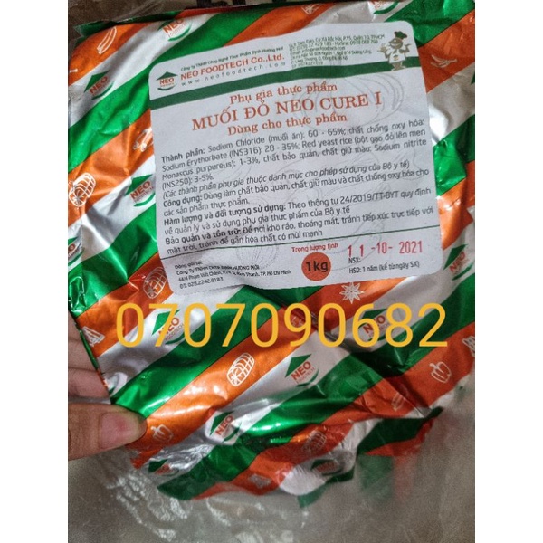Giá vị muối đỏ Neo cure làm lạp sườn gói chiết 100gram