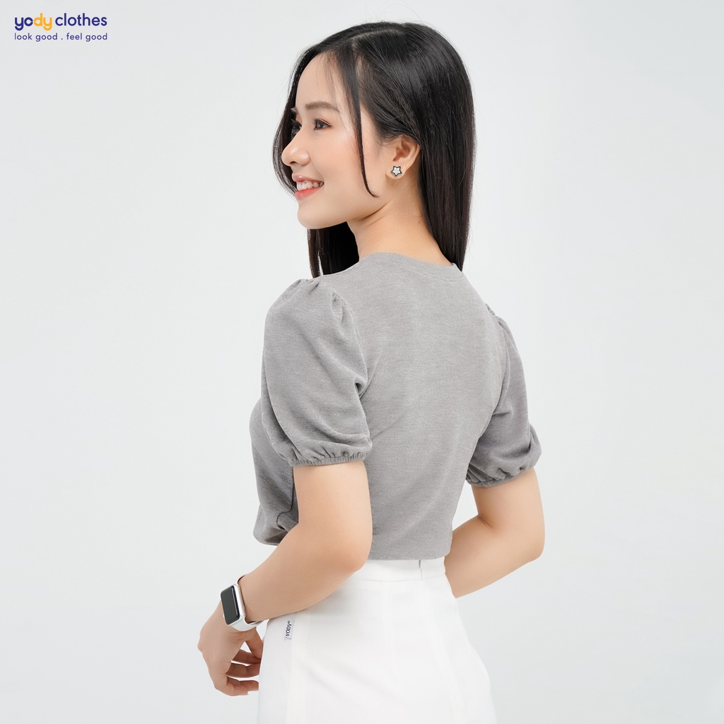 Áo thun nhung nữ YODY tay bồng chun mềm mại ATN4624