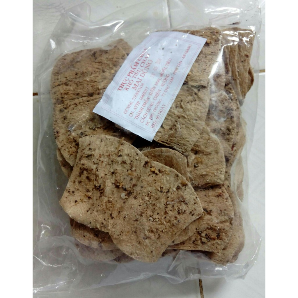 Khô cá đuối chay có tiêu 500g (Khô sườn non, Khô Tiêu)