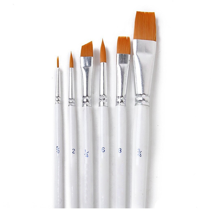 Bộ 6 Cọ Vẽ Màu Nước Đa Năng Kèm 1 Khay Đựng Bằng Nhựa