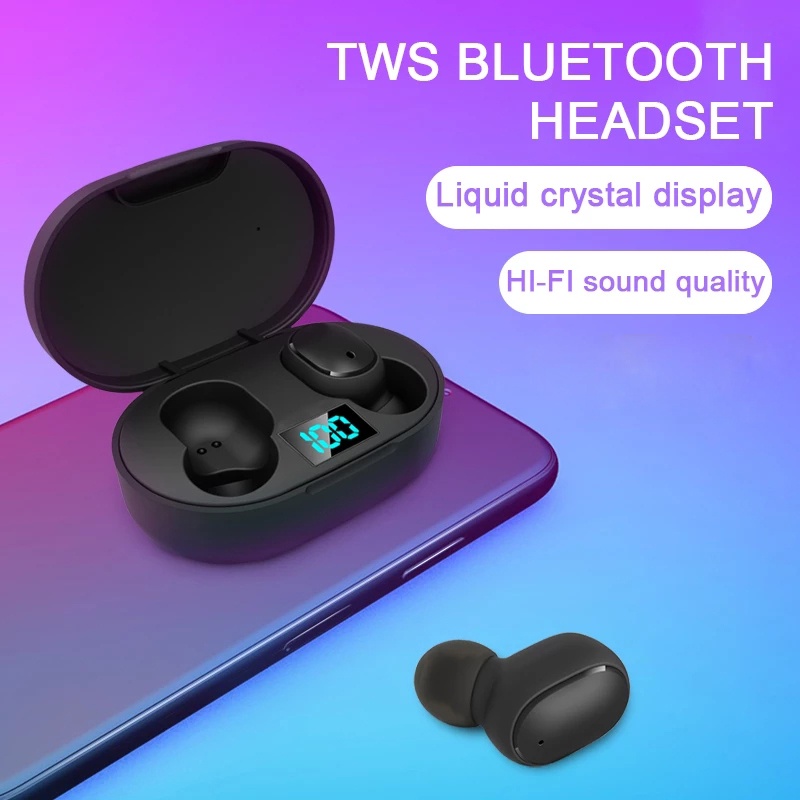 Tai Nghe Không Dây E6S TWS Bluetooth 5.0 9D Chống Thấm Nước Kèm Hộp Sạc
